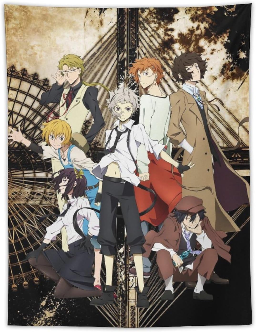 Bungo Stray Dogs – Tapiz de anime (25) Tapiz decorativo para pared, sala de estar, dormitorio, impresiones de 30 x 40 pulgadas
