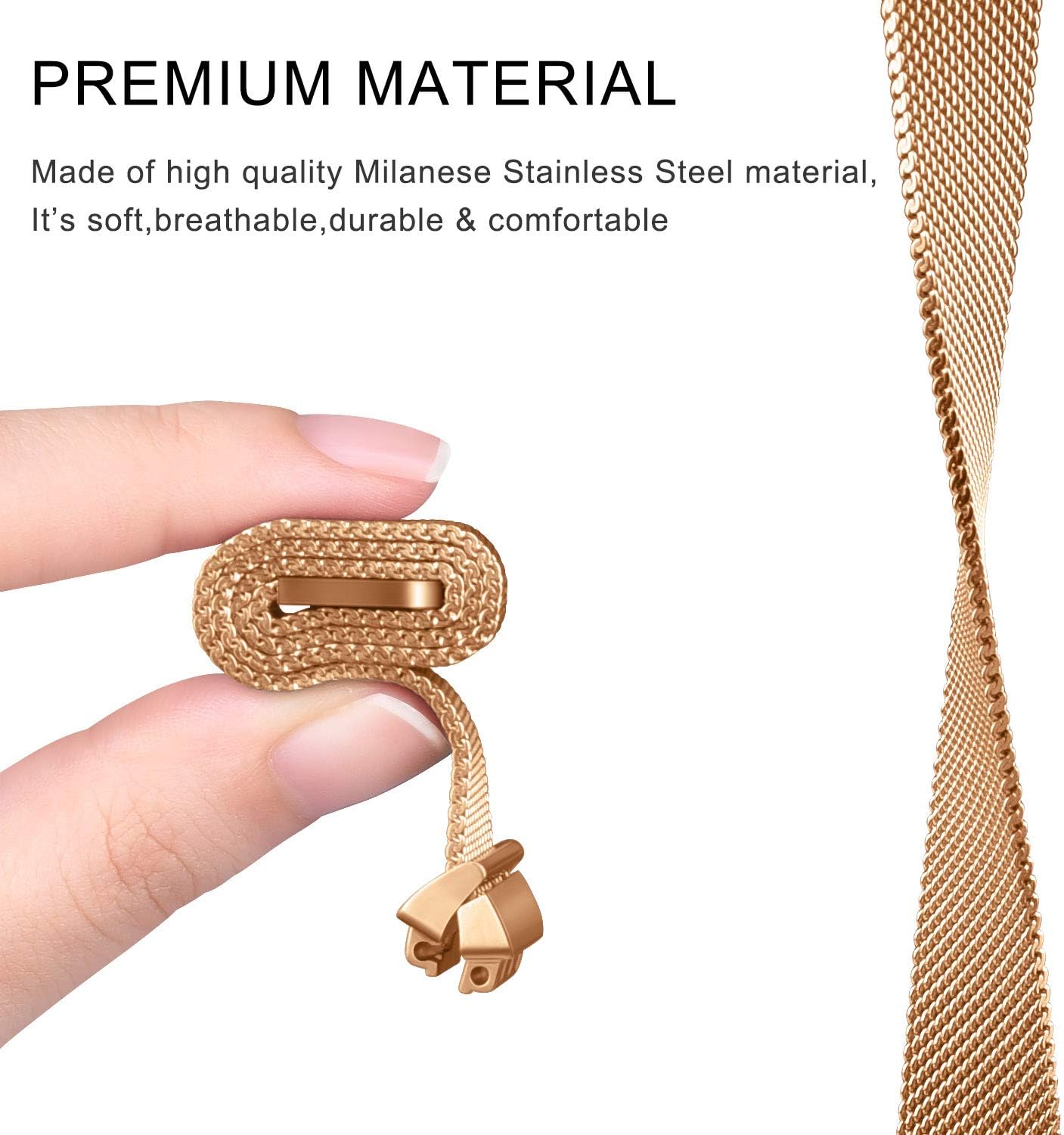 Amzpas Correas compatibles con Fitbit Inspire 2 y Fitbit Inspire HR y Fitbit Inspire y Fitbit Ace 2, correa magnética ajustable de malla de acero