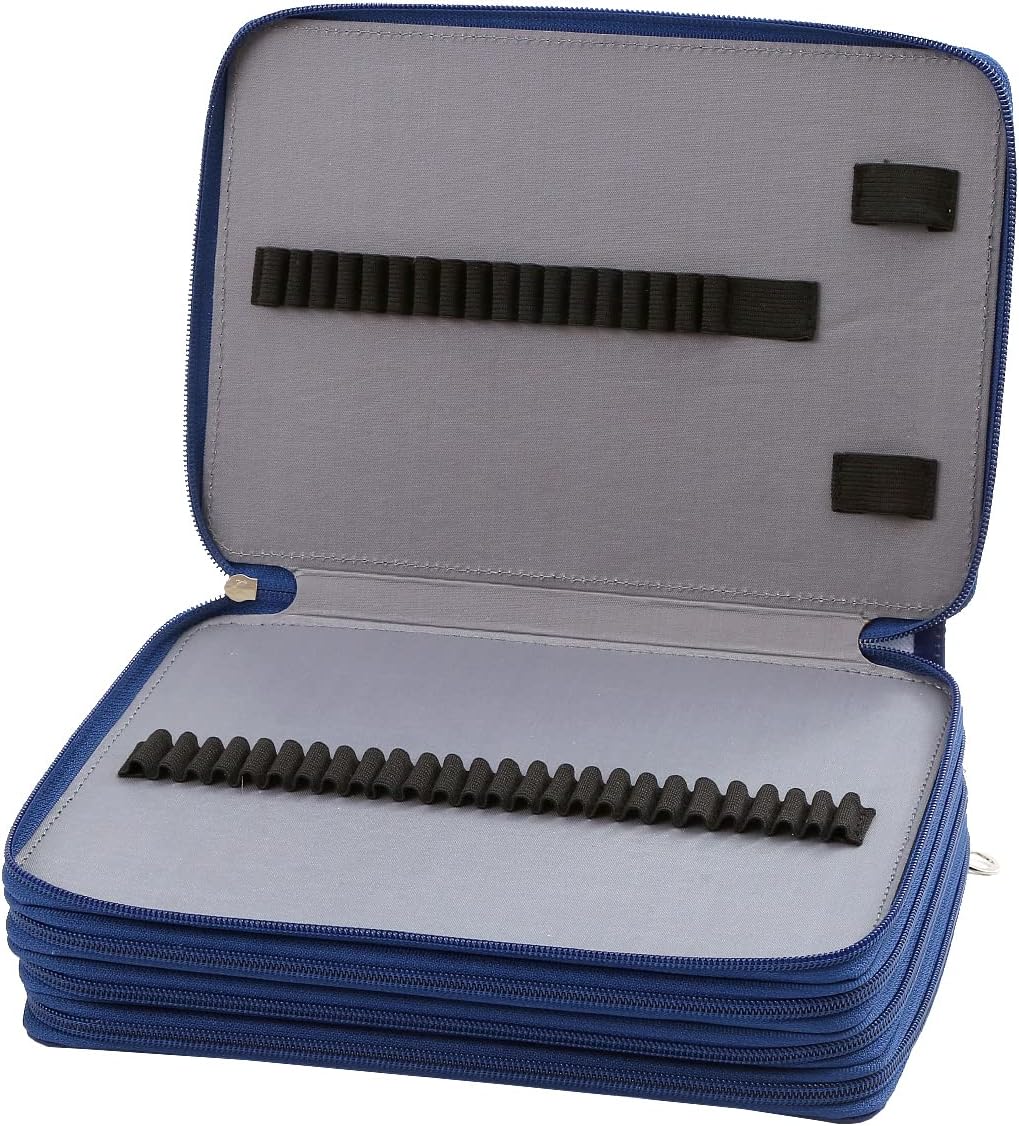 Lbxgap Estuche organizador portátil de 200 ranuras con patrón de impresión para bolígrafos o marcadores de acuarela, estuche organizador para