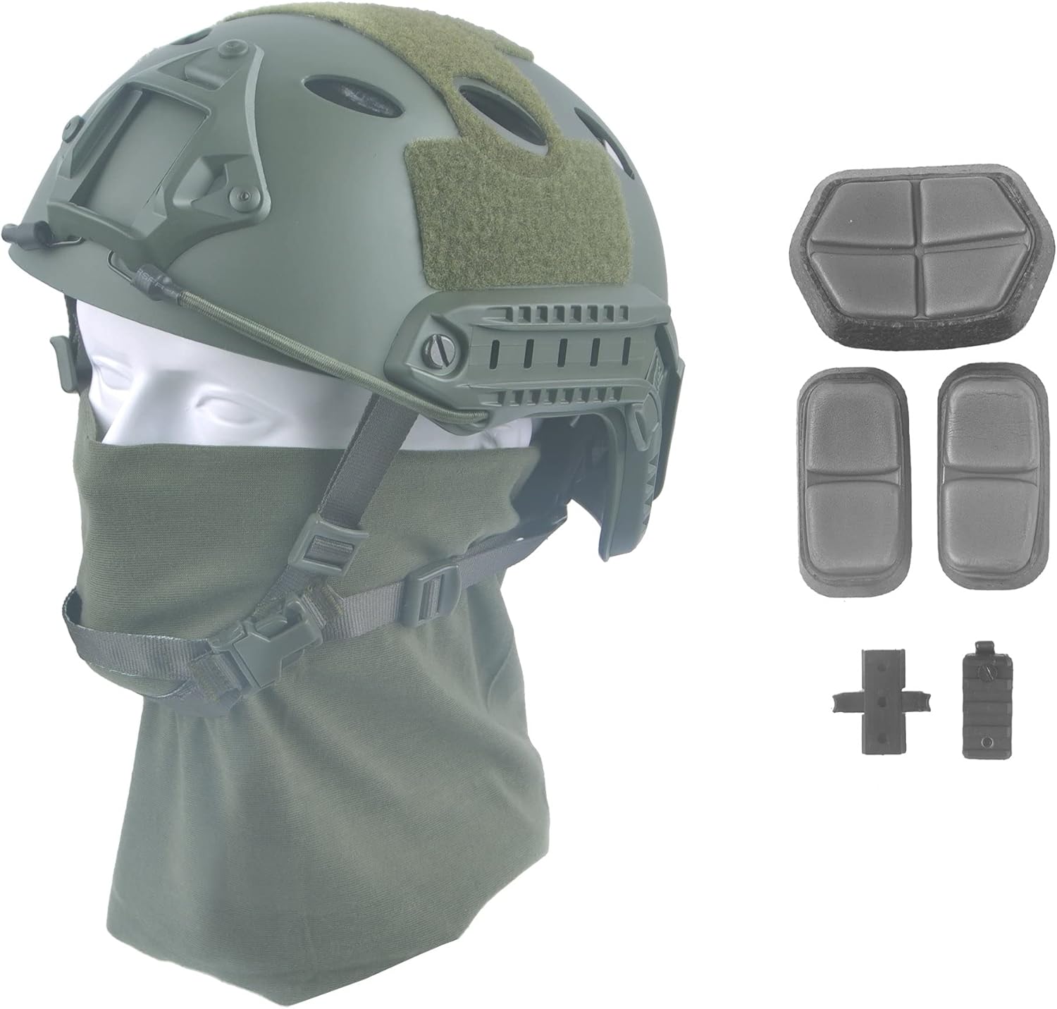 HYOUT Casco de salto de base rápida, estilo PJ Airsoft, casco táctico de los Estados Unidos para paintball, deportes al aire libre, caza, tiro