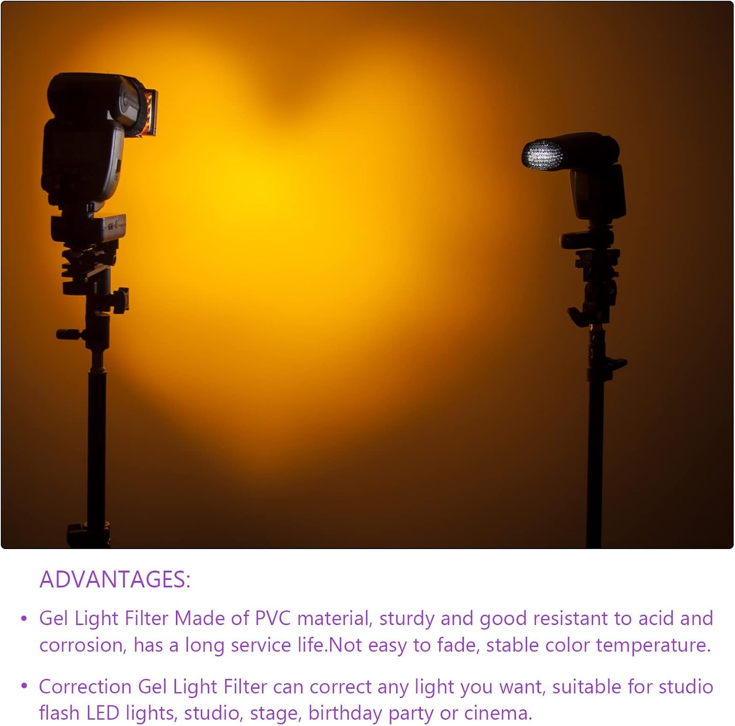 DMiotech 10 Uds Corrección Gel Filtro de Luz Superposición Transparente Plástico PVC Hojas Amarillo para Foto, Película, Video