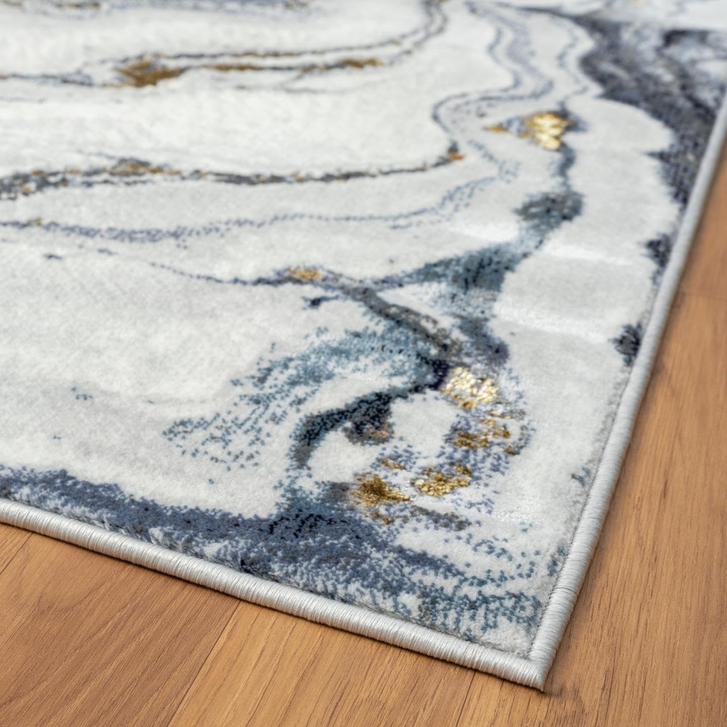 LUXE WEAVERS Francesca Collection 2190 – Alfombra abstracta de mármol azul 8×10