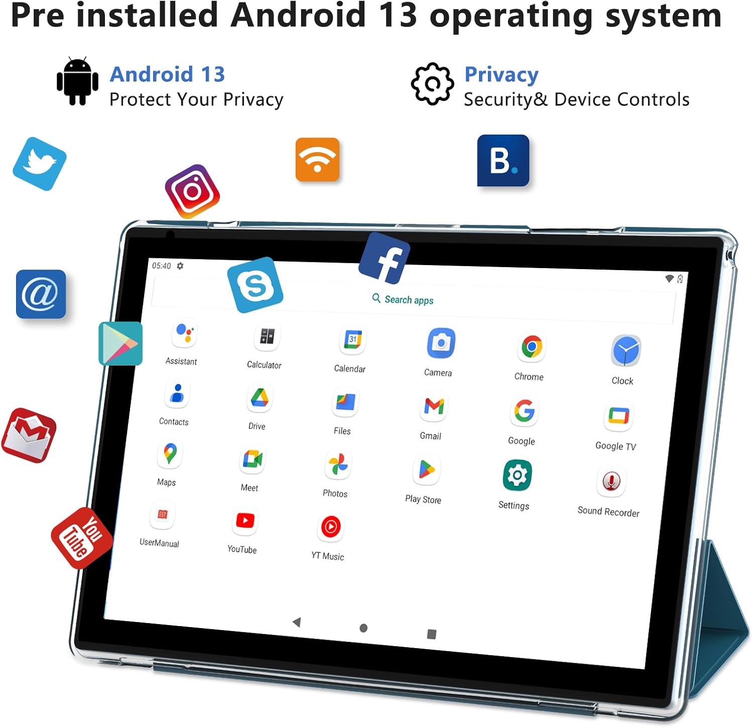 Tablet Android 13 de 10 pulgadas, 2024 más reciente 12 GB de RAM+128 GB ROM1 TB tabletas expandibles PC, tabletas 2 en 1 con teclado, pantalla HD de