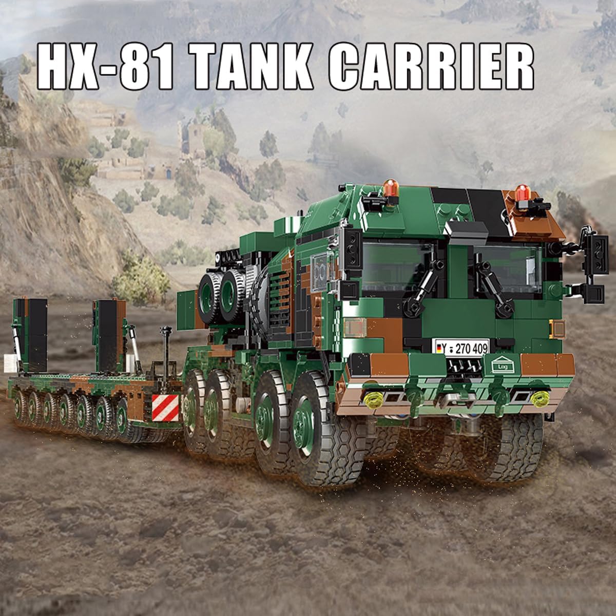 Alemania HX-81 Heavy Transporter Juguetes de construcción para niños de 8 a 12 años de la Segunda Guerra Mundial Juguetes de Transporte Tanque