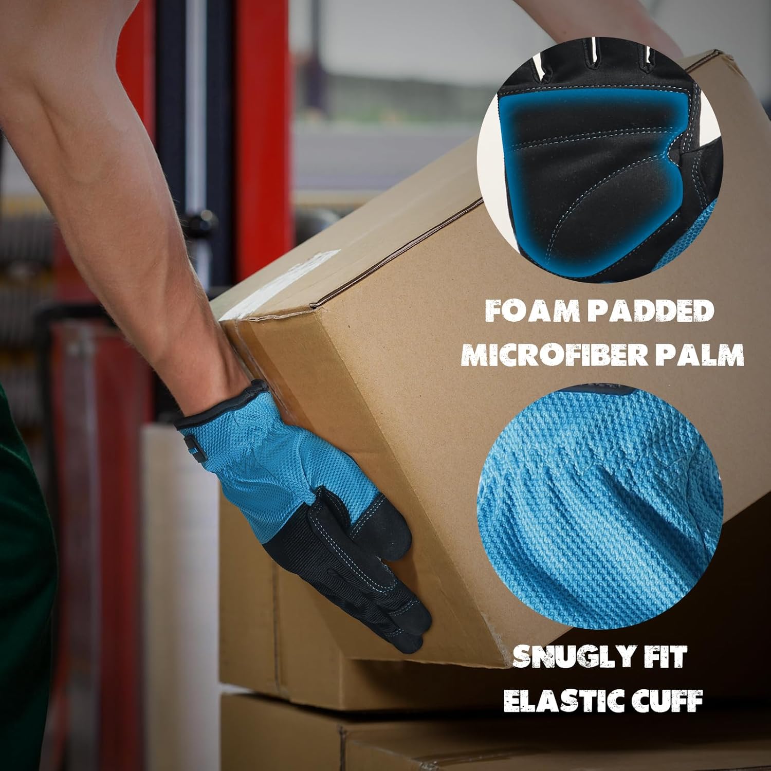 HANDLANDY – Guantes de trabajo para hombre aptas para pantalla táctil, guantes para mecánico flexibles y transpirables, con nudillos y palma