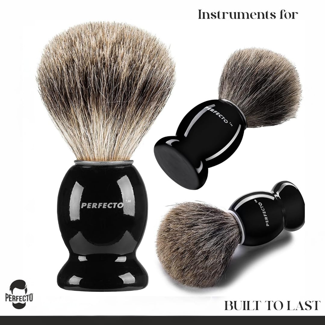 Perfecto Cepillo de afeitar de cerdas sintéticas para hombres, diseñado para el mejor afeitado de tu vida. Brocha de afeitar – Brocha de afeitar