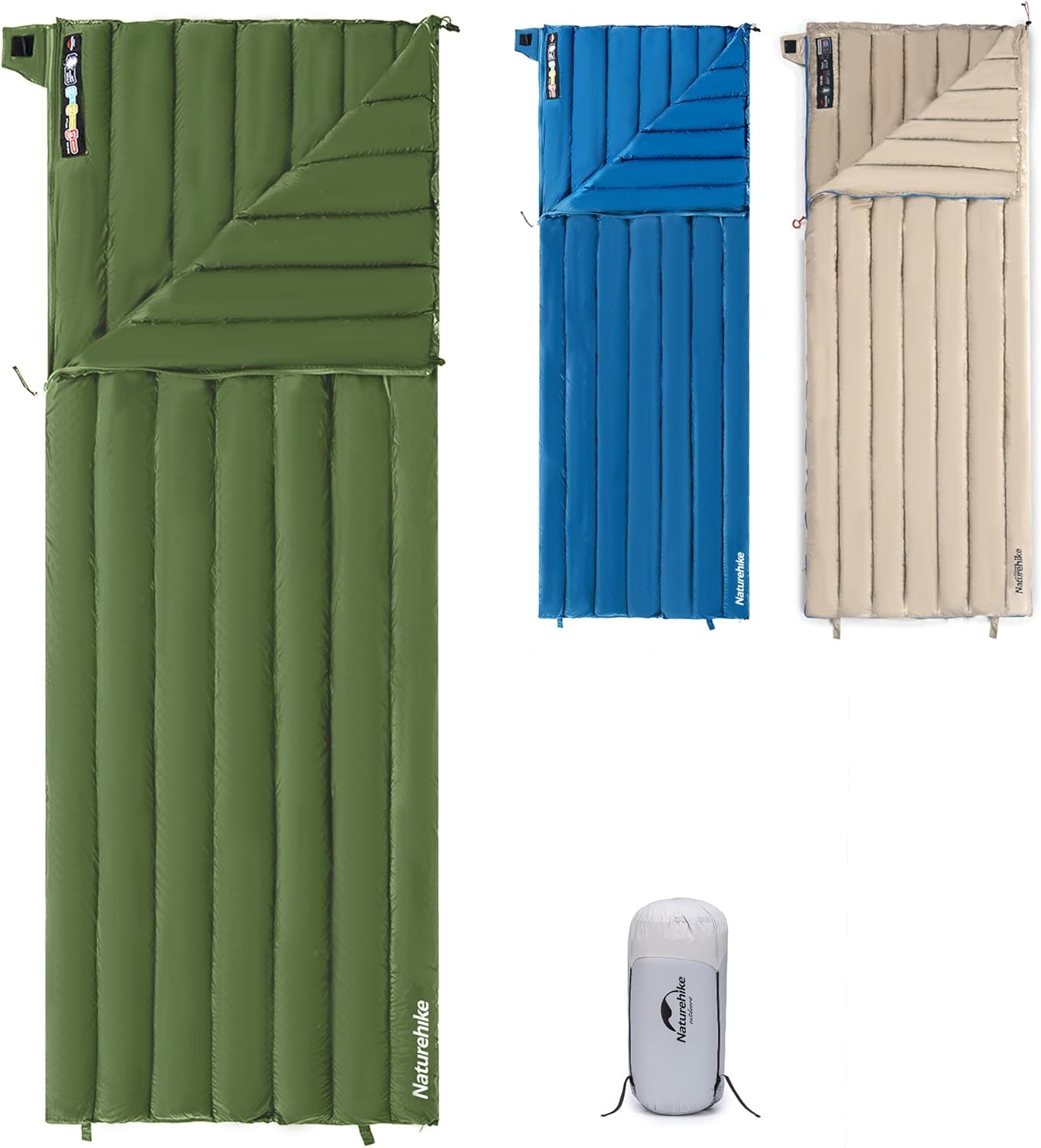Naturehike Saco de dormir ultraligero de 1.26 libras, 650800 de relleno de plumón de ganso, saco de dormir compacto y ligero de 32-43  para adultos,
