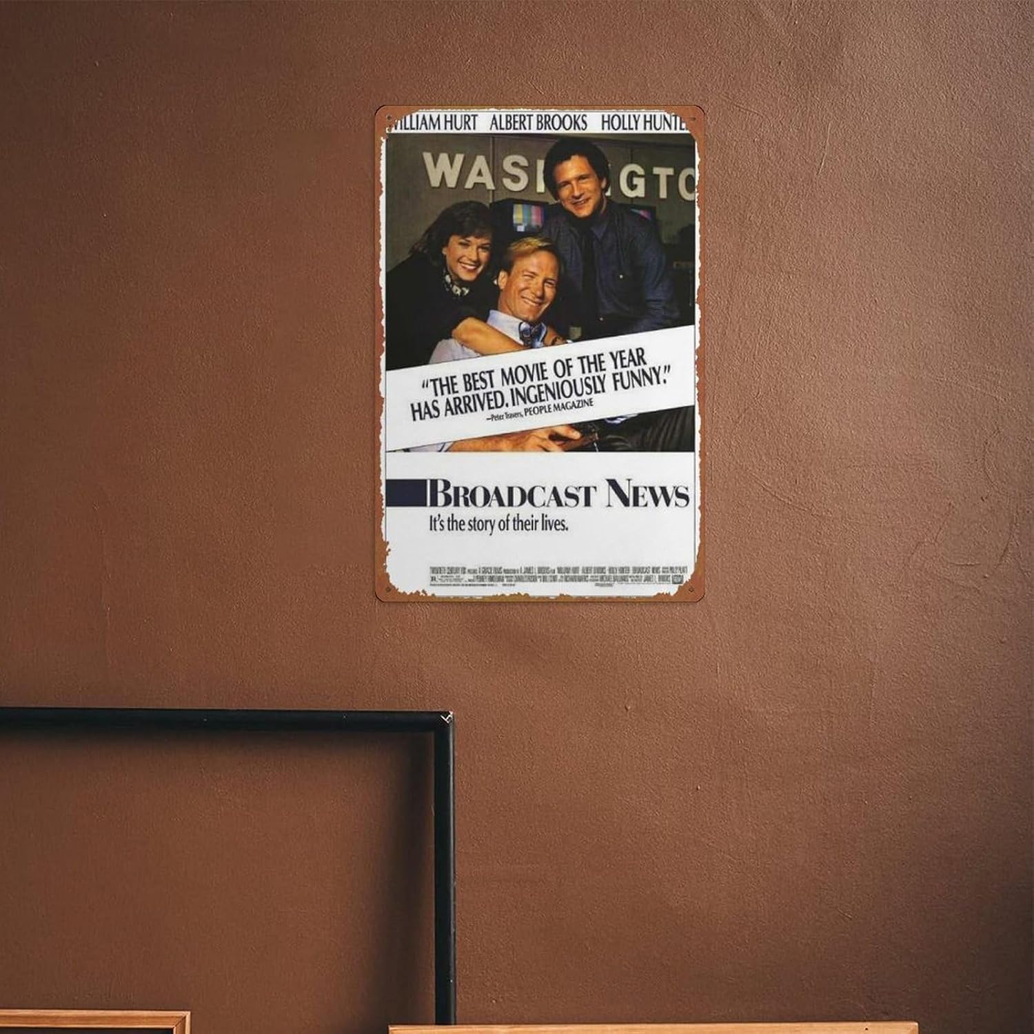 Broadcast News – Póster de película con logotipo de lata de metal, logotipo vintage vintage, para el hogar, barra de cueva, gimnasio, fitness, panel