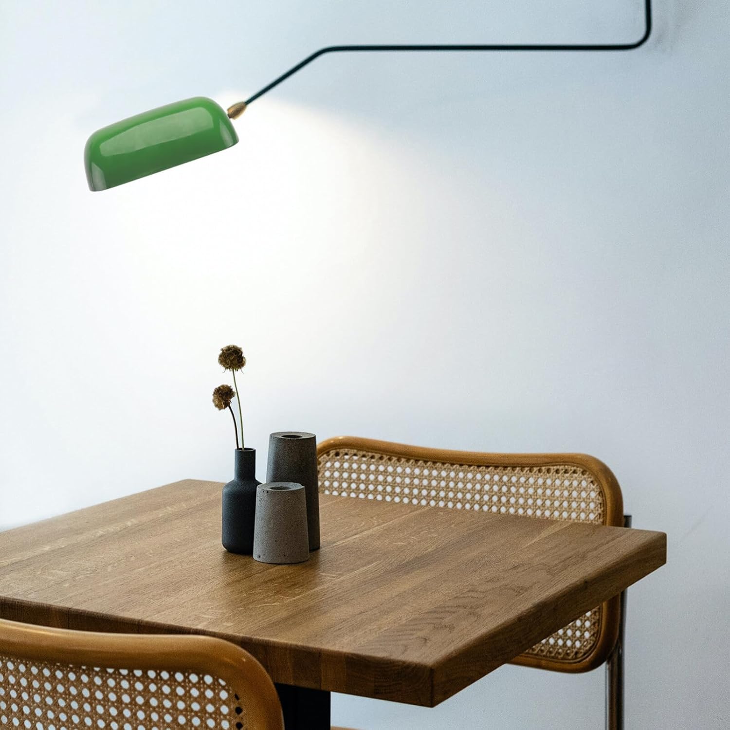 Lurrose Pantalla de cristal verde para lámpara de banqueros de repuesto para banqueros, lámpara de escritorio de banqueros verdes, pantalla de