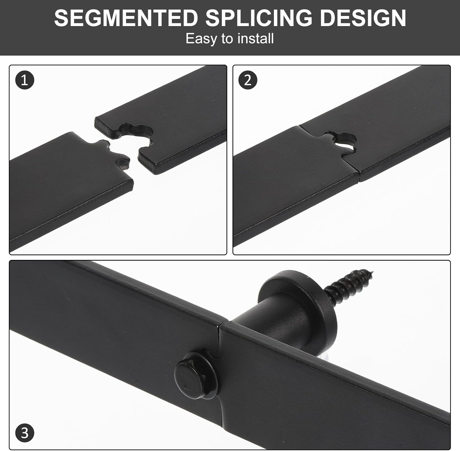 uxcell Kit de herrajes para puerta corrediza de granero plegable de 65 pulgadas para 2 puertas de armario, rodillo en forma de J de pista plana,