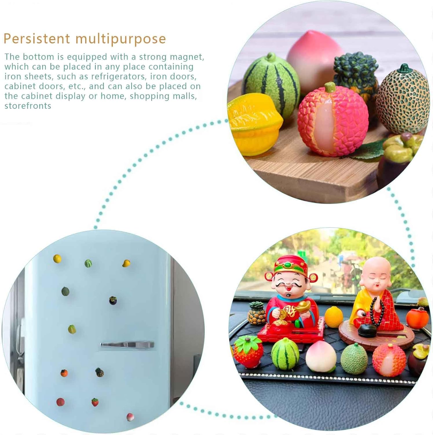 11 Piece Fruit Fridge Magnets 3D Resin Simulation Fruit Refrigerator Magnet Creative Natural Strawberry Shaped Magnets Fun Magnets or Ornaments for