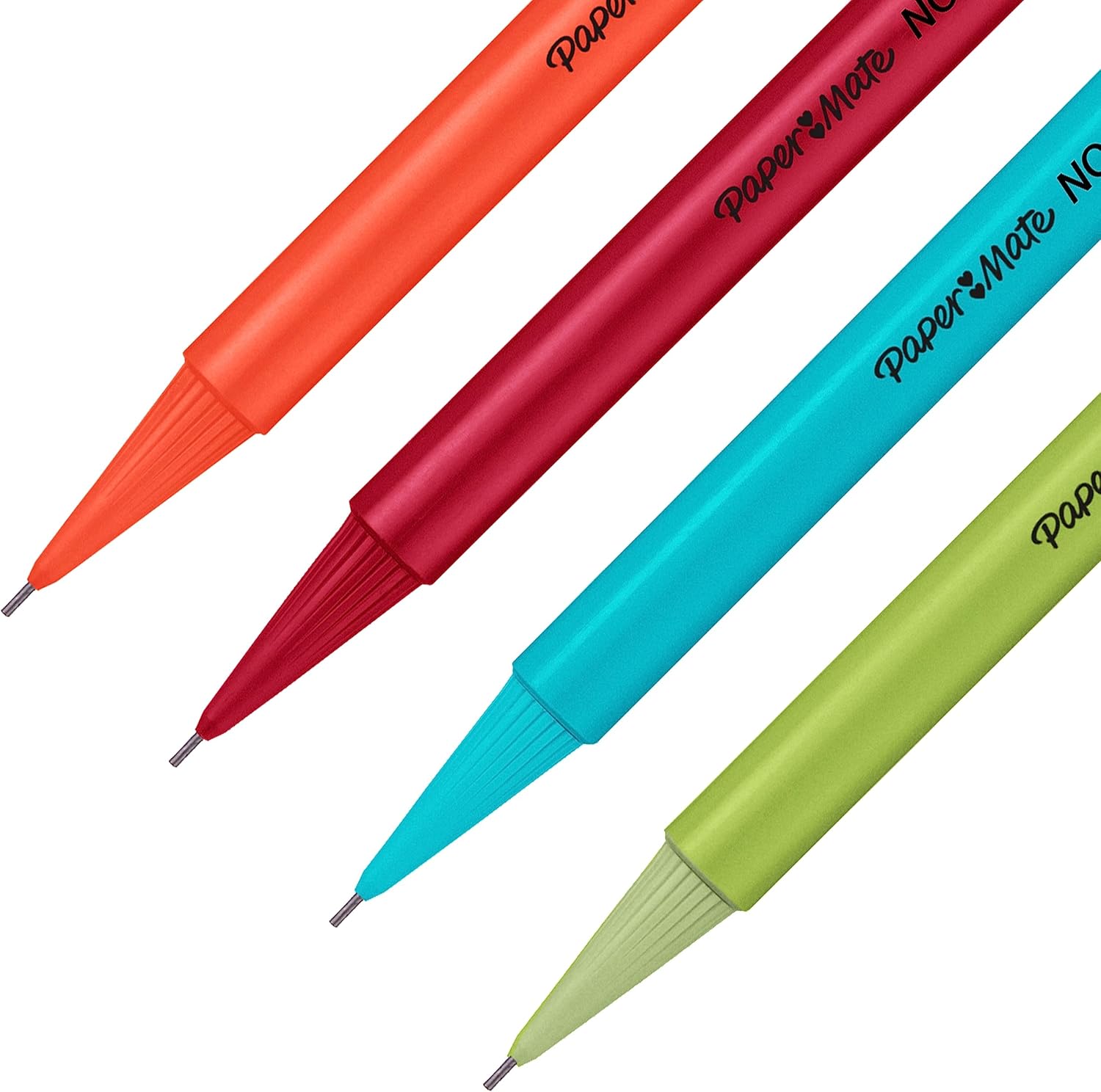 Paper Mate Portaminas sin parar  0.028 in  HB #2  Varios colores de barril de neón  4 unidades