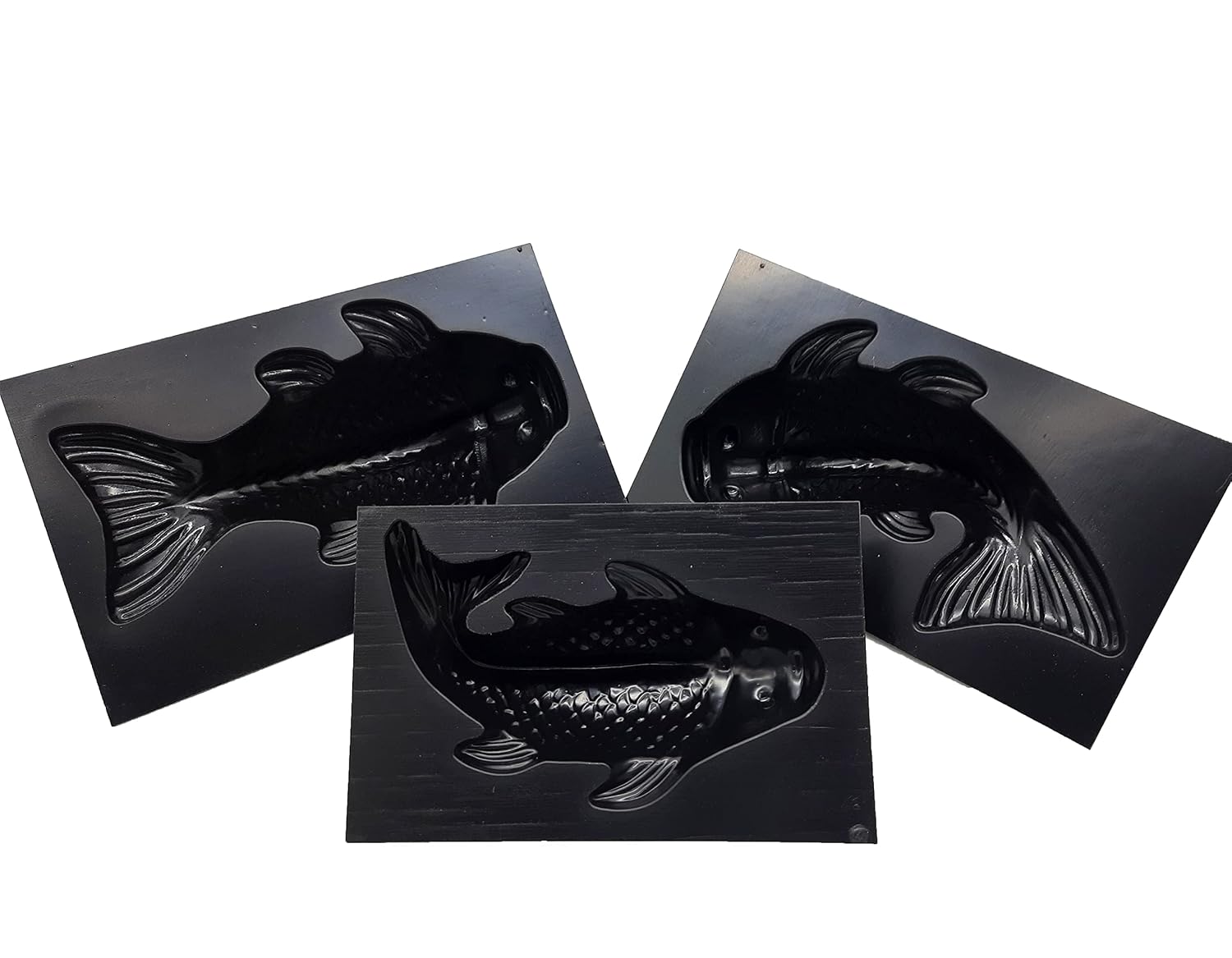 Molde de cemento 3D para peces, 3 piezas, plástico ABS de 0.079 in, moldes de plástico para hormigón, molde de acuario, moldes de cemento para