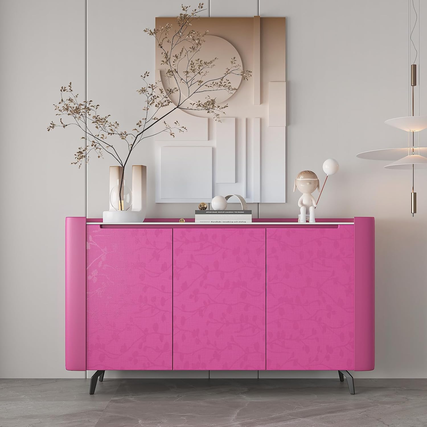 Papel tapiz de seda en relieve de color rosa oscuro, autoadhesivo, extraíble, texturizado rosa, papel de contacto para gabinetes, película de vinilo