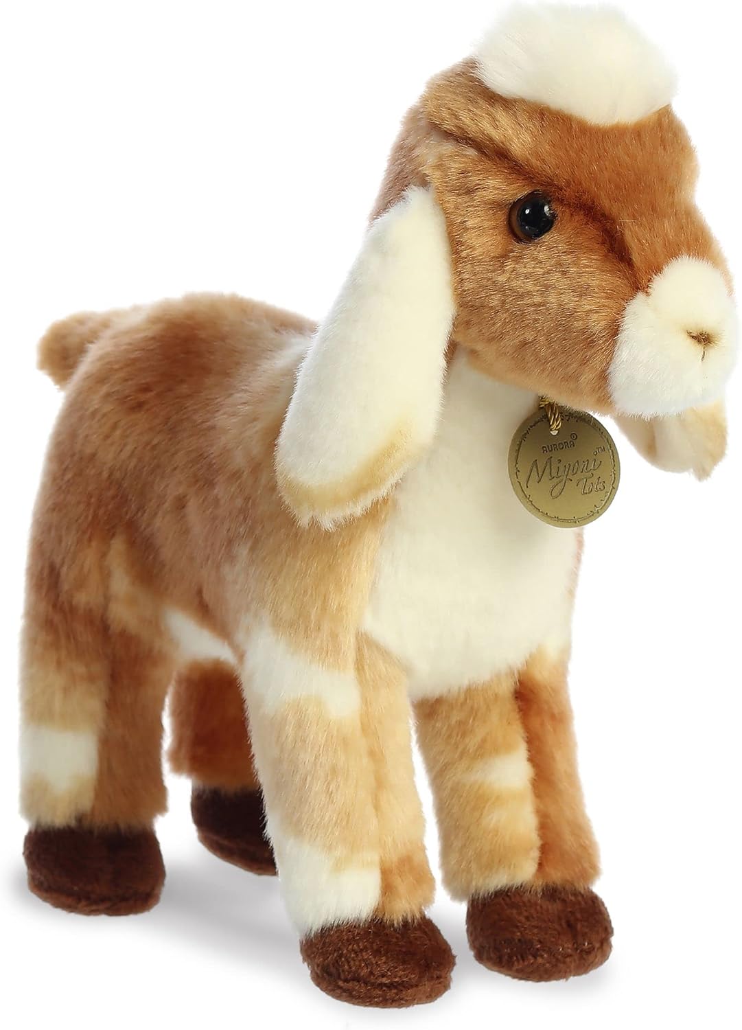 Aurora – Adorable cabrito nubio de peluche Miyoni, detalle realista, compañía entrañable, marrón, 11pulgadas