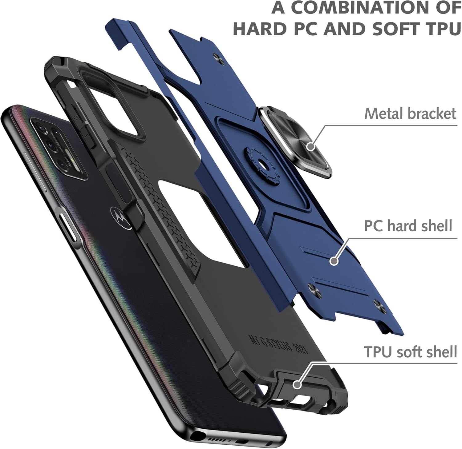 AYMECL Funda para Moto G Stylus 2021 (no compatible con 5G), Motorola Moto G Stylus 2021 con película nano a prueba de explosiones 2 unidades, grado