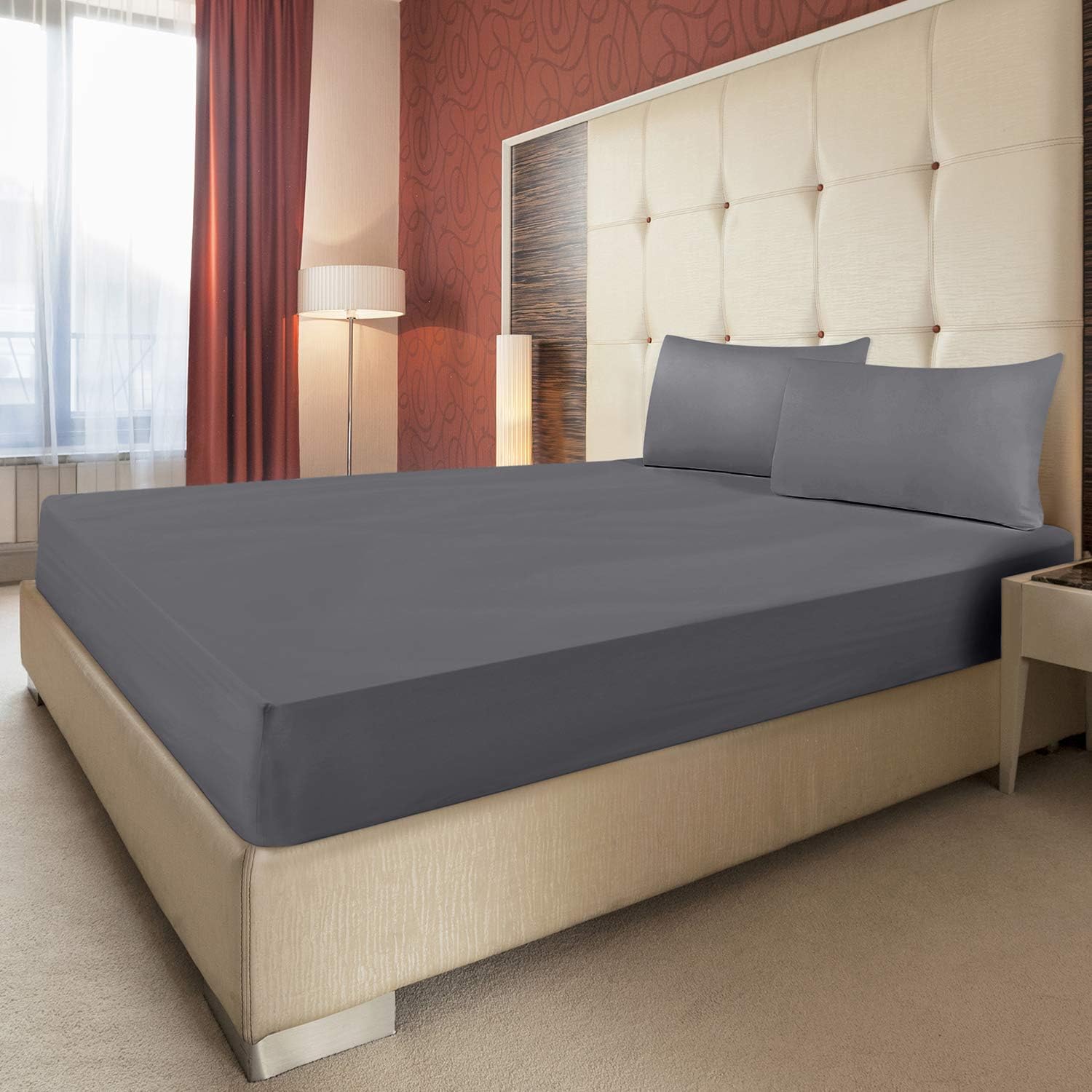 Utopia Bedding Sábana bajera ajustable tamaño matrimonial XL, sábana inferior, bolsillo profundo, microfibra suave, resistente al encogimiento y a