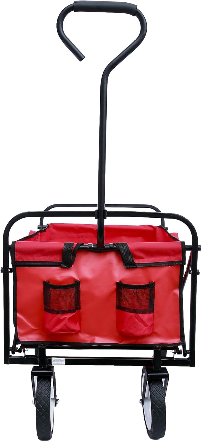 Carrito de mano portátil plegable resistente, carro utilitario plegable para exteriores, carrito de carrito para jardín, camping, carrito de