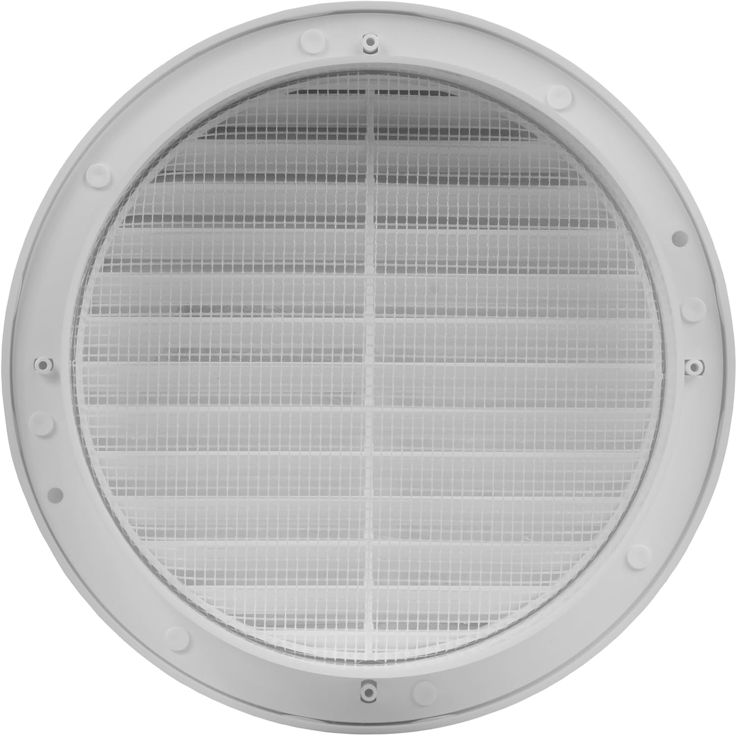 Ventilación redonda de plástico blanco de 6 pulgadas – Rejilla de ventilación de aire – Cubierta de rejilla – Malla de pantalla integrada – Cubierta