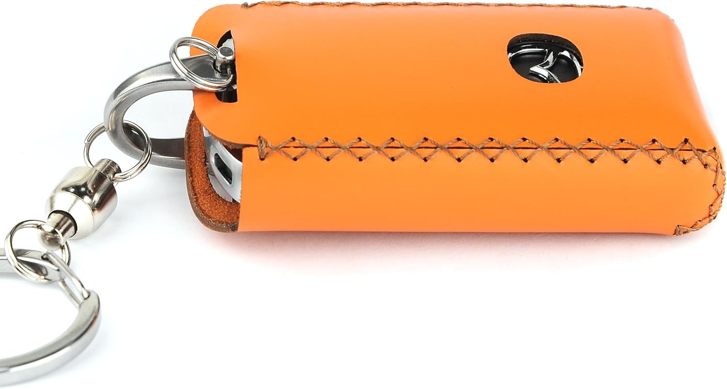 Cadtealir Funda de piel de vaca italiana para llavero compatible con Mazda CX-5, CX-50, CX-3, CX-30, CX-9, CX-90