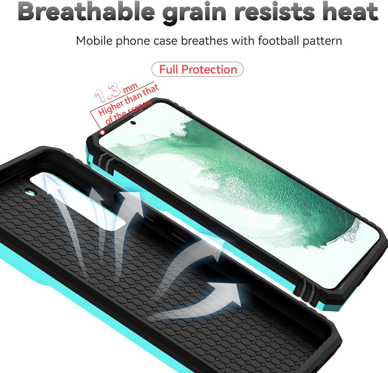 Funda para Samsung Galaxy S22 con cubierta para lente de cámara, protector de pantalla HD, doble capa de grado militar a prueba de caídas, soporte