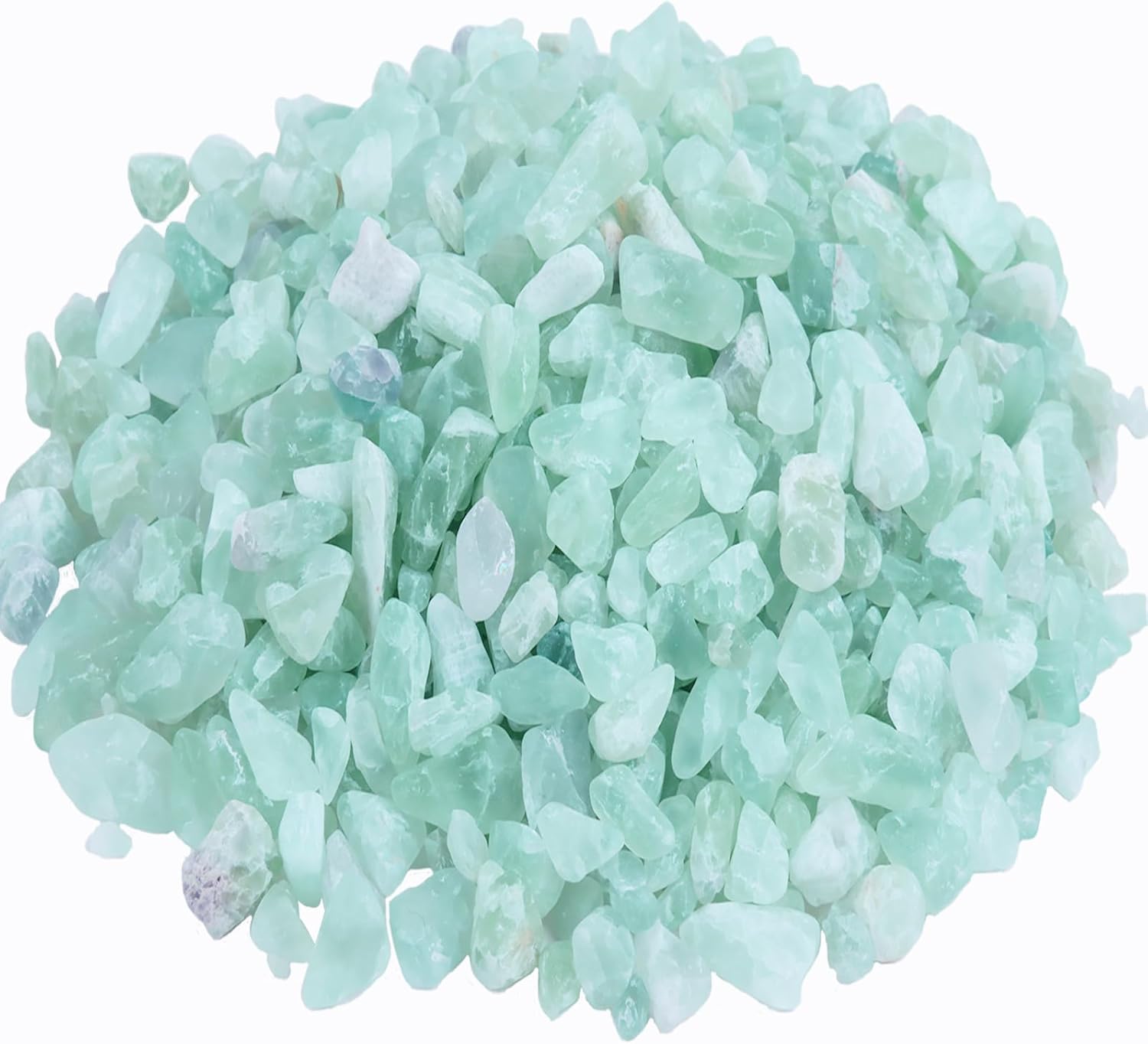 GLOREIEY Chips de fluorita turquesa, piezas de cuarzo de cristal triturado, pequeñas piedras pulidas para manualidades, fabricación de joyas,