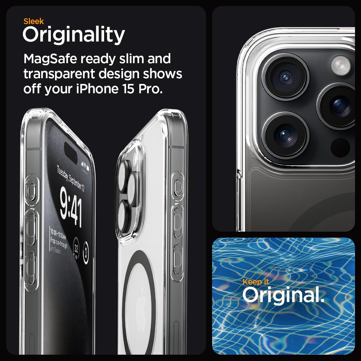 Spigen MagFit – Funda magnética ultra híbrida diseñada para iPhone 15 Pro, antiamarilleo protección de grado militar compatible con MagSafe (2023),