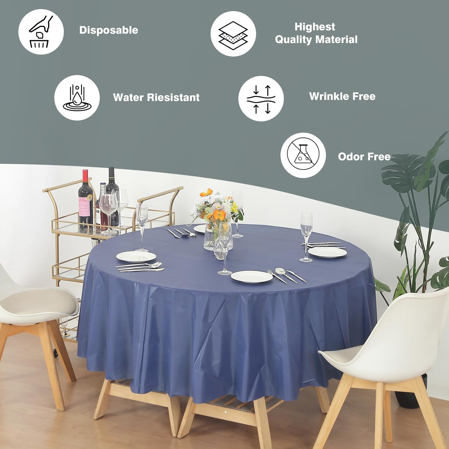 Evershine – Mantel de plástico resistente (reutilizable, 12 unidades)