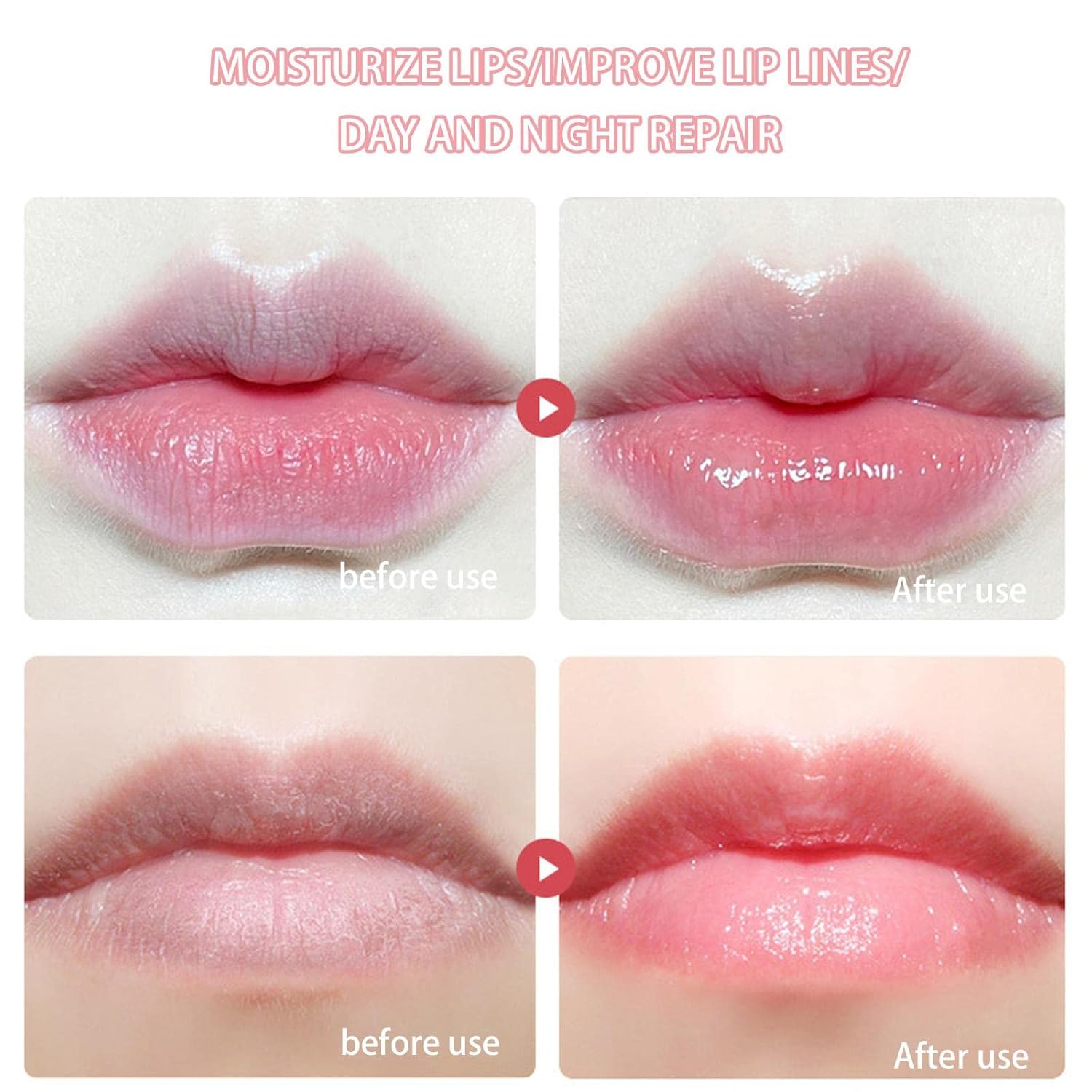Sakura – 2 botellas de bálsamo labial para reparar la humedad profunda y las líneas de los labios, rico en vitamina E y extracto de flor de cerezo
