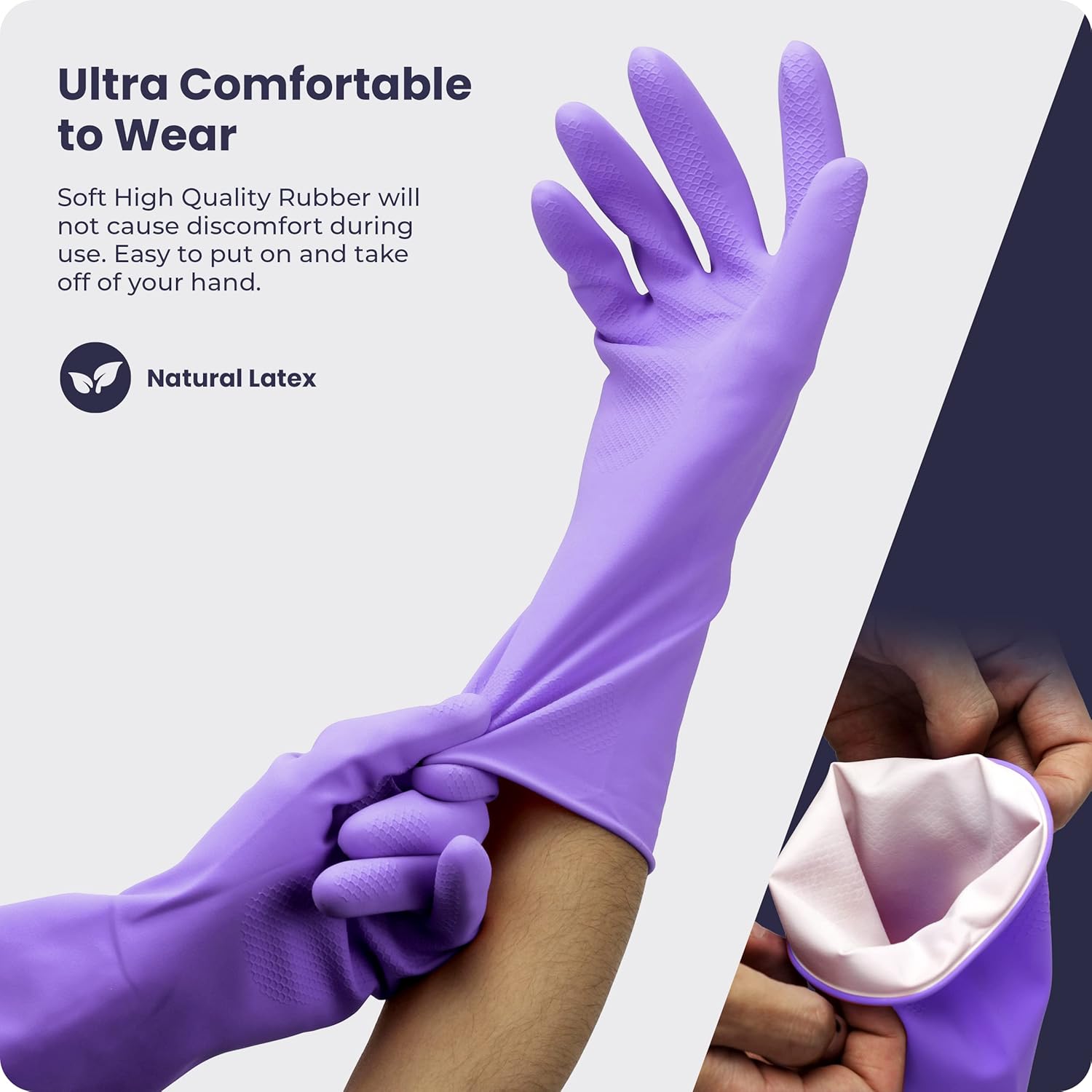 Guantes para lavar platos, guantes de goma, guantes de cocina amarillos, guantes largos para protección de manos y trabajo