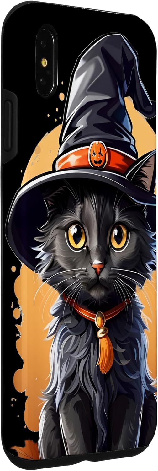 iPhone XS Max Helloween Cat with Witch Hat Case