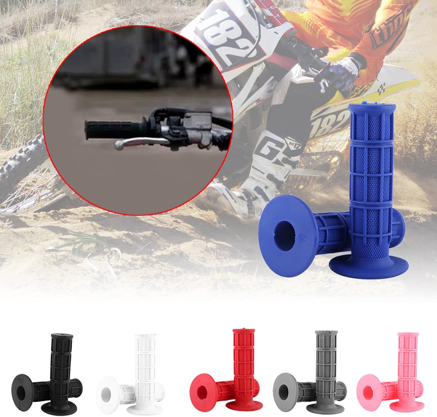 Empuñaduras universales de silicona para bicicleta, 220.984in, 78 pulgadas, agarre antideslizante para motocicleta, comodidad de carreras, agarre de