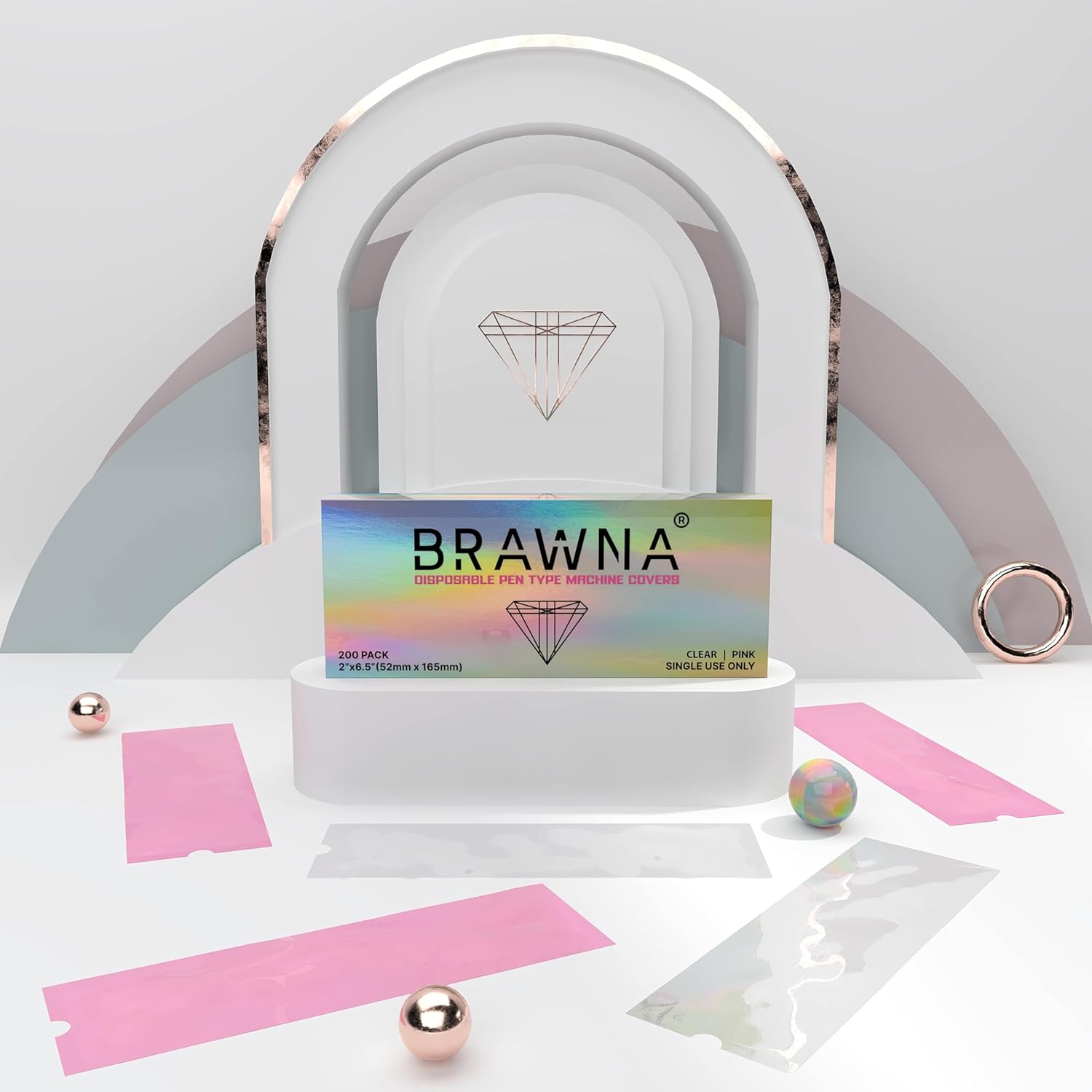 BRAWNA Cubiertas inalámbricas para bolígrafo de máquina PMU – Cubierta de máquina de microagujas – Suministros de PMU – Paquete de 400 – Color –