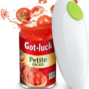Abrelatas eléctrico fácil de un solo toque con borde liso para personas mayores con artritis, abrelatas automático seguro para alimentos, accesorios Abrelatas eléctrico fácil de un solo toque con borde liso para personas mayores con artritis, abrelatas automático seguro para alimentos, accesorios