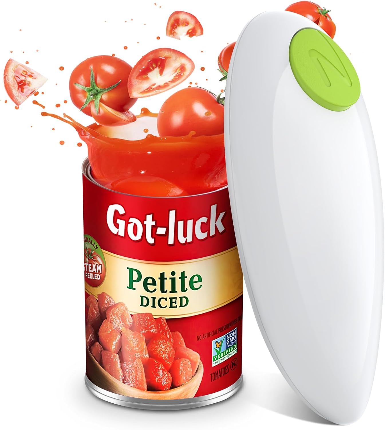 Abrelatas eléctrico fácil de un solo toque con borde liso para personas mayores con artritis, abrelatas automático seguro para alimentos, accesorios