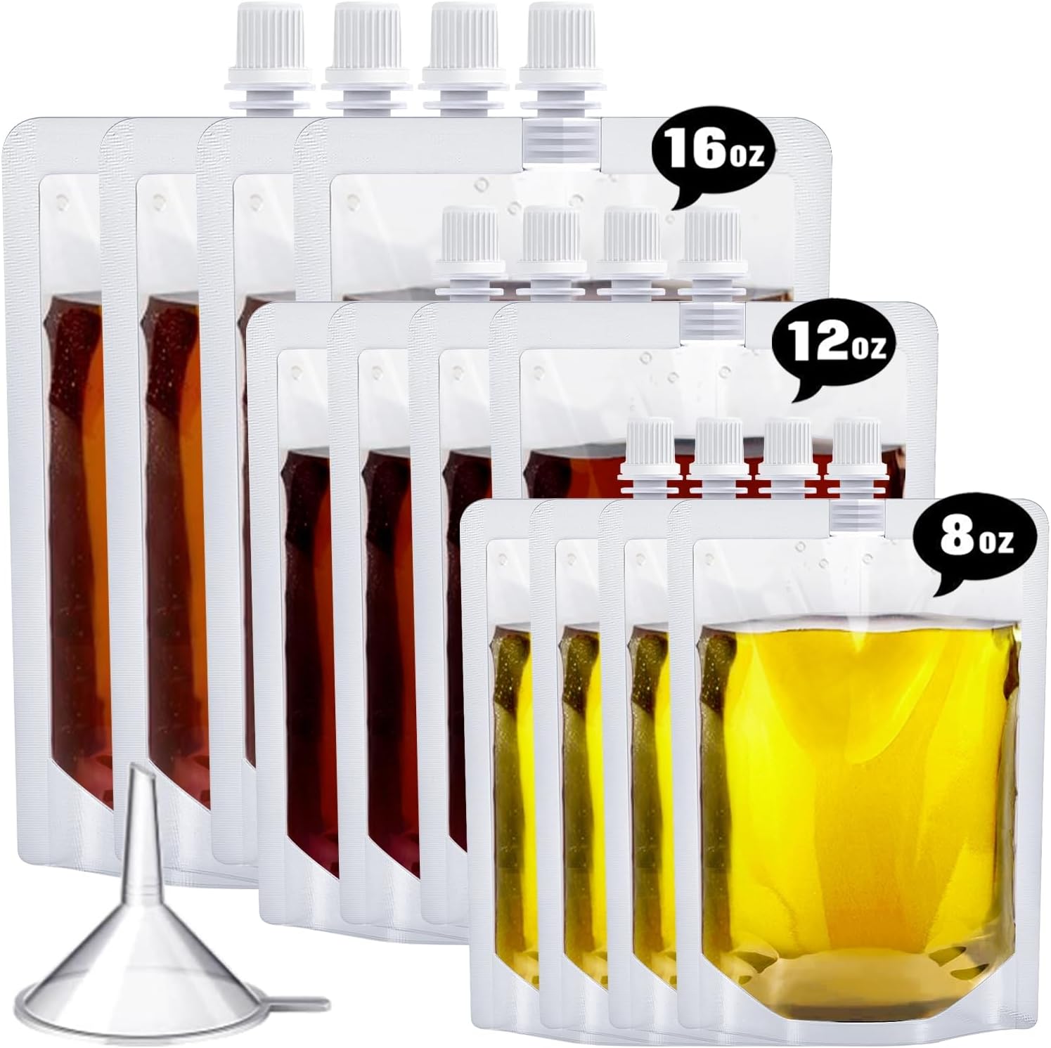 Frascos de plástico reutilizables para crucero, juego de botellas de plástico, bolsas de plástico de viaje para jugos, bolsas de bebidas para viajes
