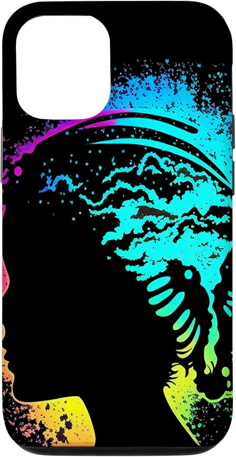 iPhone 13 Pro Trippy Vaporwave Alien Head Skull Dripping Paint UFO Art Case