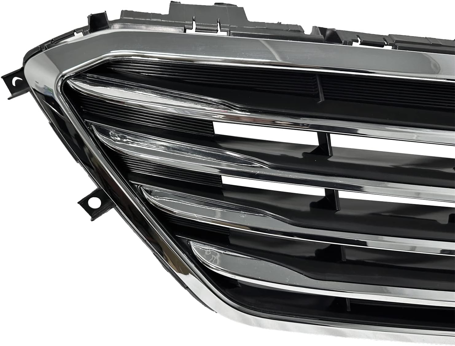 Parachoques delantero cromado negro rejilla superior compatible para 2015 2016 Hyundai Sonata estilo fábrica rejilla
