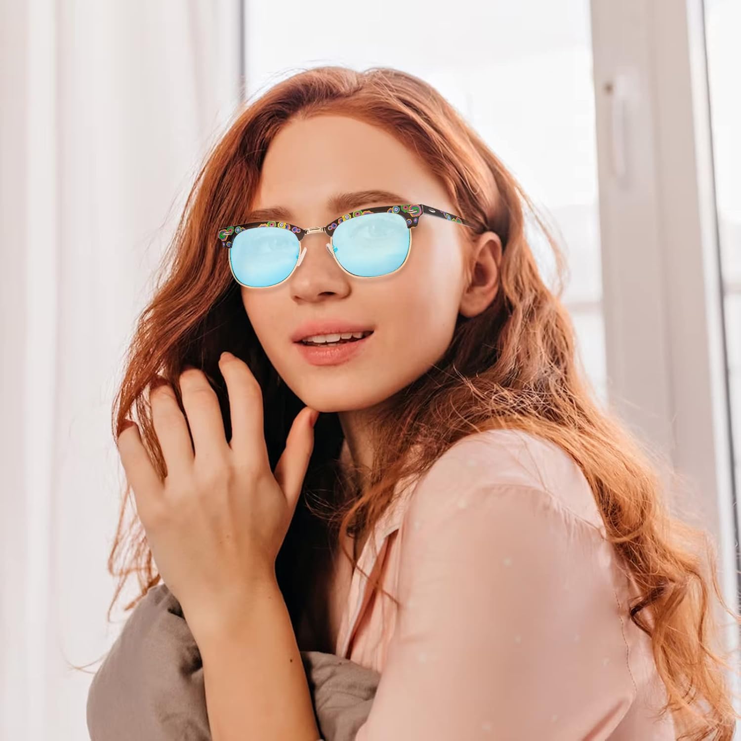 Amorays Lentes de sol bifocales de lectura para mujeres y hombres, lentes clásicos para lector de sol, lentes transparentes con protección UV para