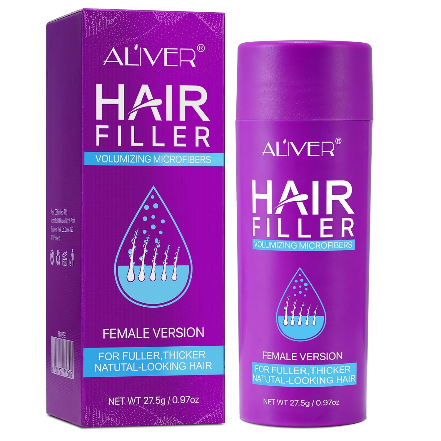 Fibras capilares para adelgazar el cabello para mujeres, color negro, fibras de construcción de cabello de 0.97 oz, oculta instantáneamente la