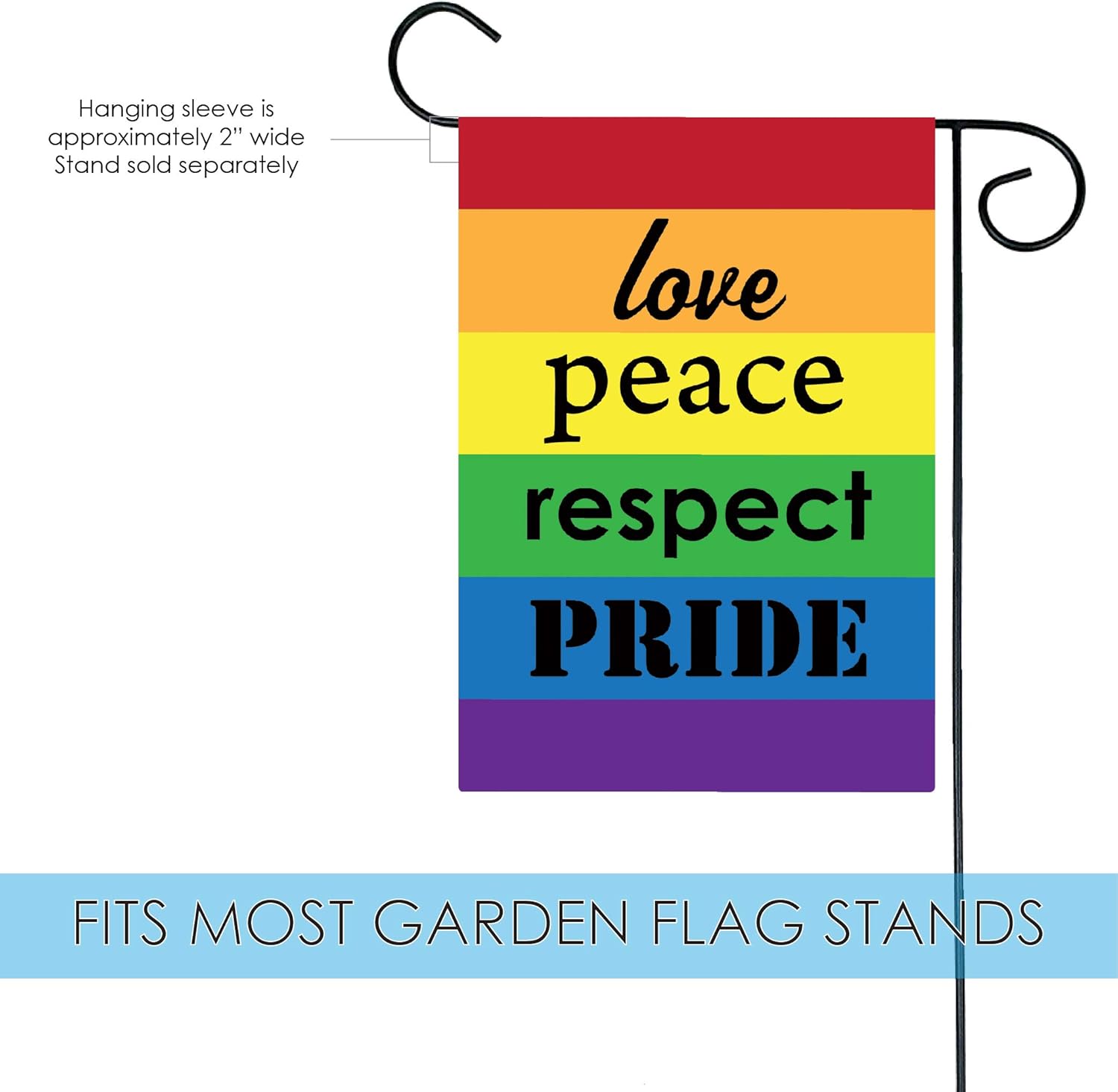 Toland Home Garden 119521 Bandera del orgullo del orgullo de 12 x 18 pulgadas, bandera de jardín de doble cara para casa al aire libre, bandera