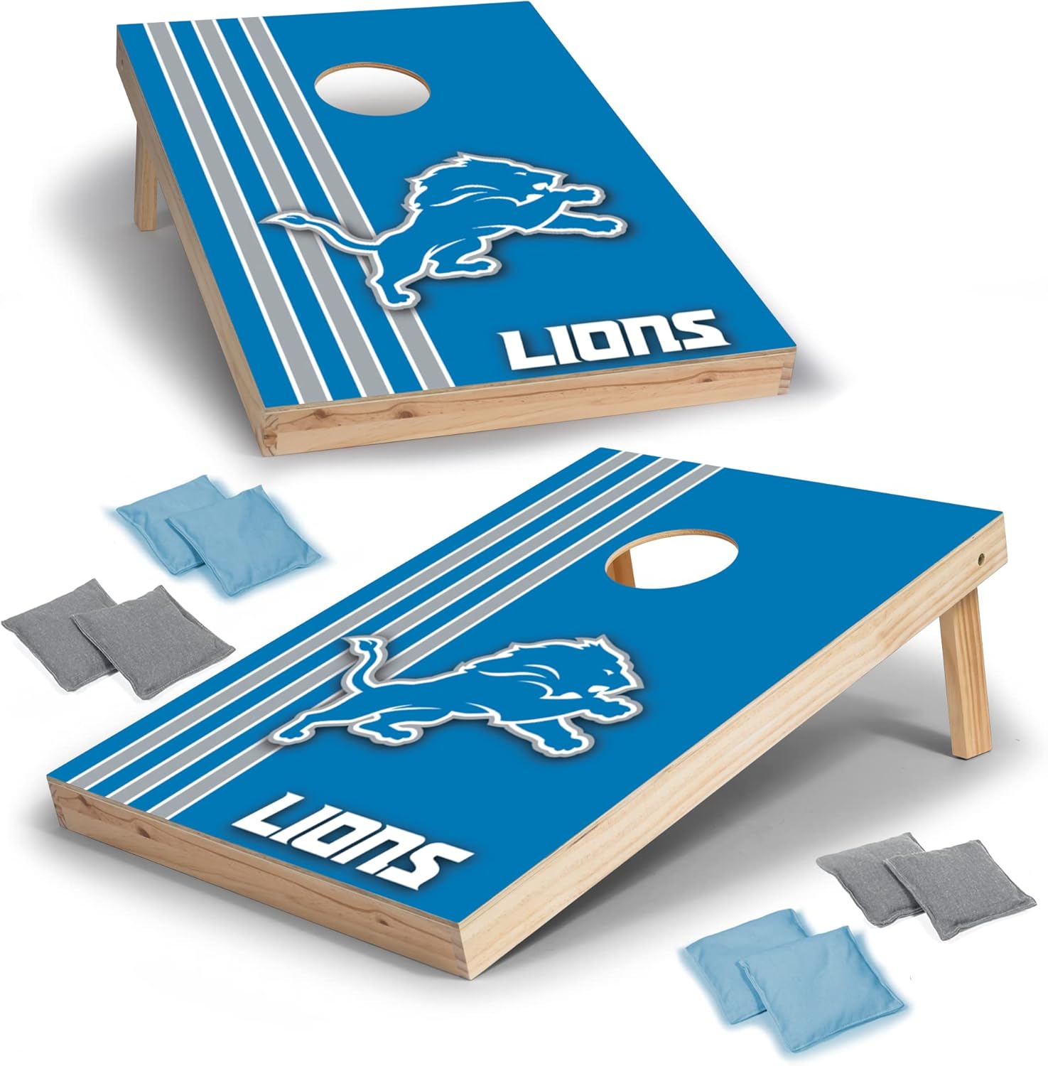 Wild Sports NFL Juego de cornhole de madera maciza de 2 x 3 pies con impresión directa HD del equipo, gran regalo para cualquier fanático del