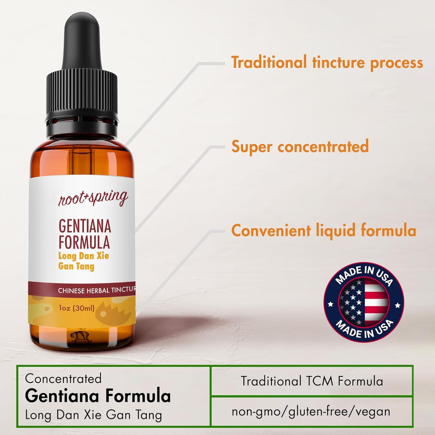 Gentiana Formula – Long Dan Xie Gan Tang – Tintura de hierbas Long Dan Xie Gan Wan (extracto líquido) – Concentrado con cuentagotas – Suplemento