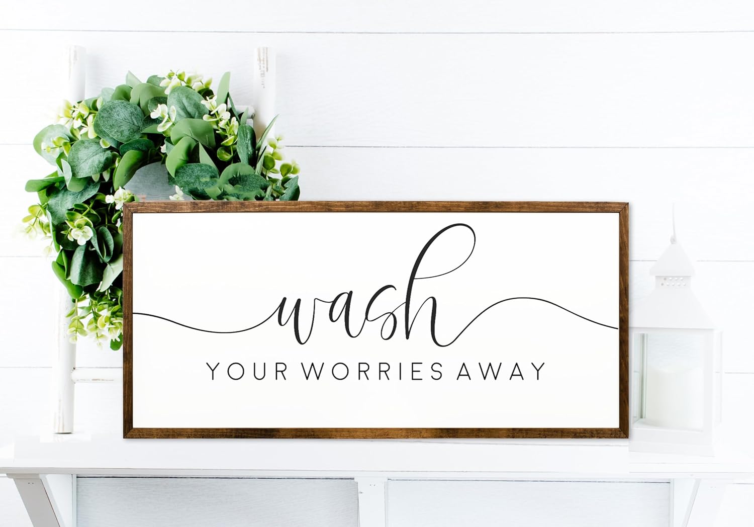 10×20 inches, Wash Your Worries Away Bathroom Sign  Bathroom Decor  Farmhouse Bathroom Decor, Wall Art Bathroom, Inspirational Bathroom Decor, Funny