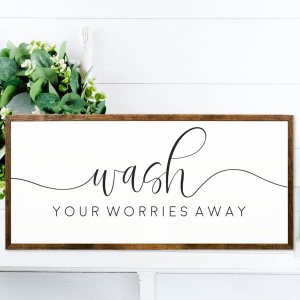 10×20 inches, Wash Your Worries Away Bathroom Sign  Bathroom Decor  Farmhouse Bathroom Decor, Wall Art Bathroom, Inspirational Bathroom Decor, Funny 10×20 inches, Wash Your Worries Away Bathroom Sign  Bathroom Decor  Farmhouse Bathroom Decor, Wall Art Bathroom, Inspirational Bathroom Decor, Funny