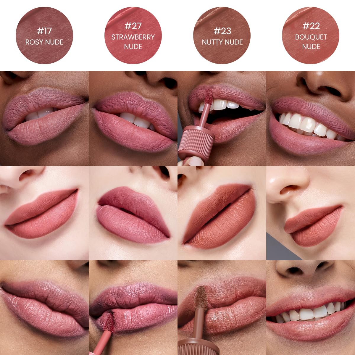 Peripera Ink the Velvet Lip Tint – Color de alto pigmento, duradero, ligero, no probado en animales, sin gluten, sin parabenos (043 CAFFEINE NUDE)