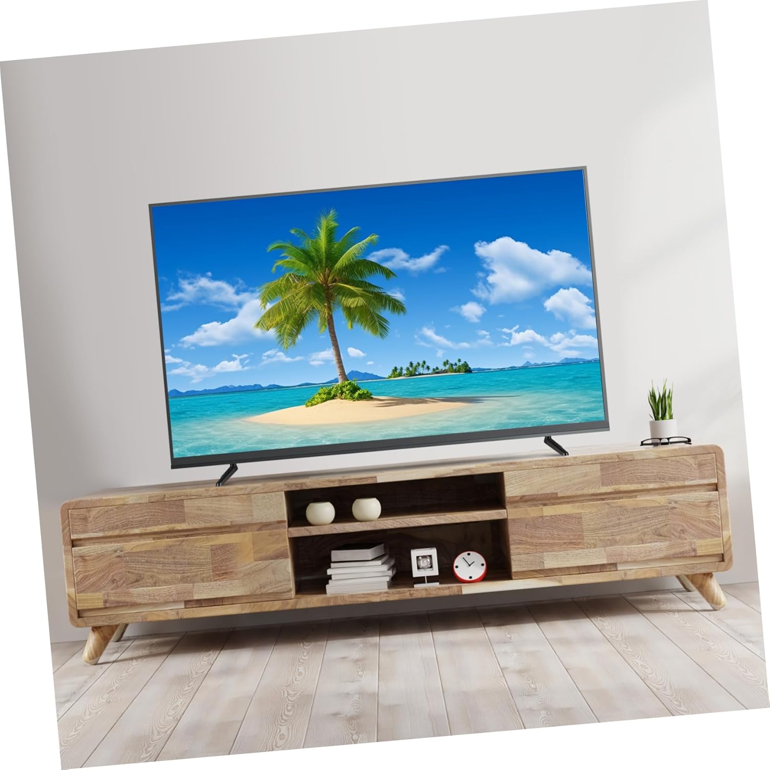 Veemoon Soporte de TV de plástico para TV, soporte para TV, soporte para TV, soporte de base de TV, soporte de soporte de escritorio para TV,