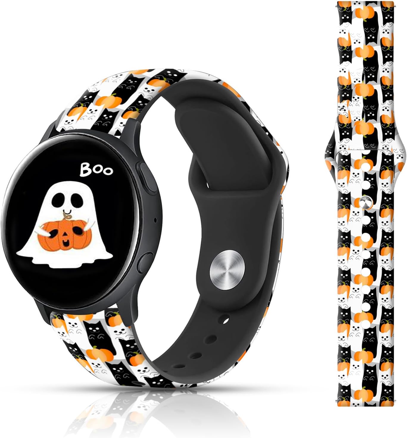 Correa deportiva de repuesto de silicona floral de Navidad de 0.78 pulgadas compatible con Samsung Galaxy Watch 3 de 1.614 pulgadasSamsung Active 2