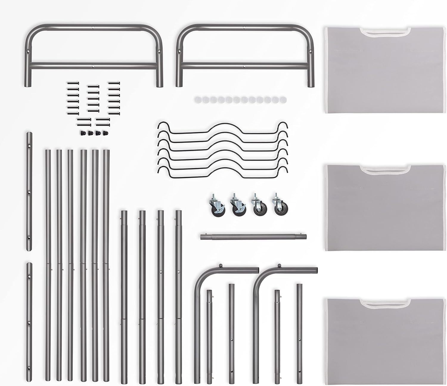 STORAGE MANIAC Clasificador de ropa sucia con barra para colgar, carrito de lavandería con ruedas enrollables resistentes y bolsas extraíbles,