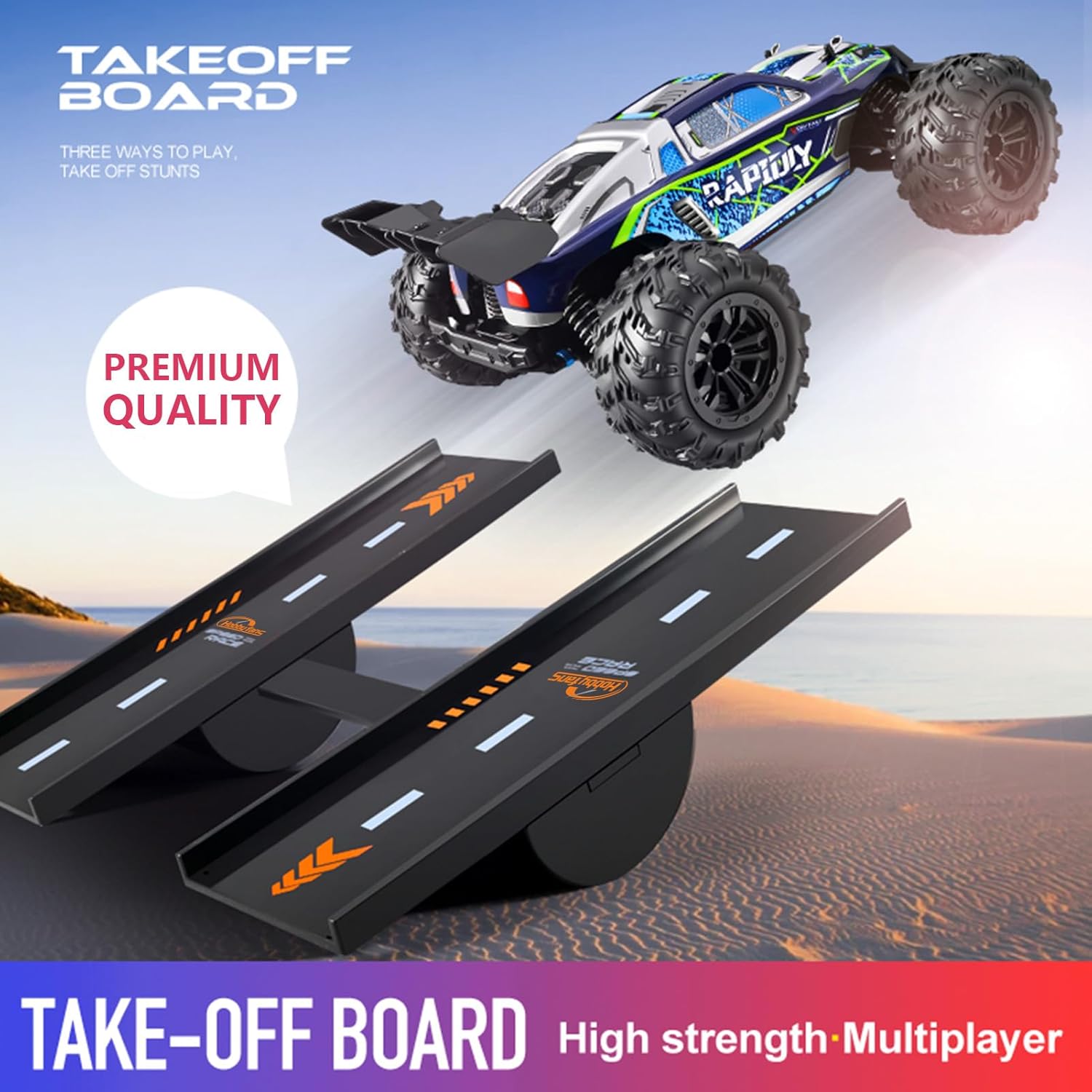 Hobby Fans Rampa de salto de coche RC tablero de despegue de coche RC Stunt Playset para 18 110 112 114 116 RC Crawler Accesorios de coche